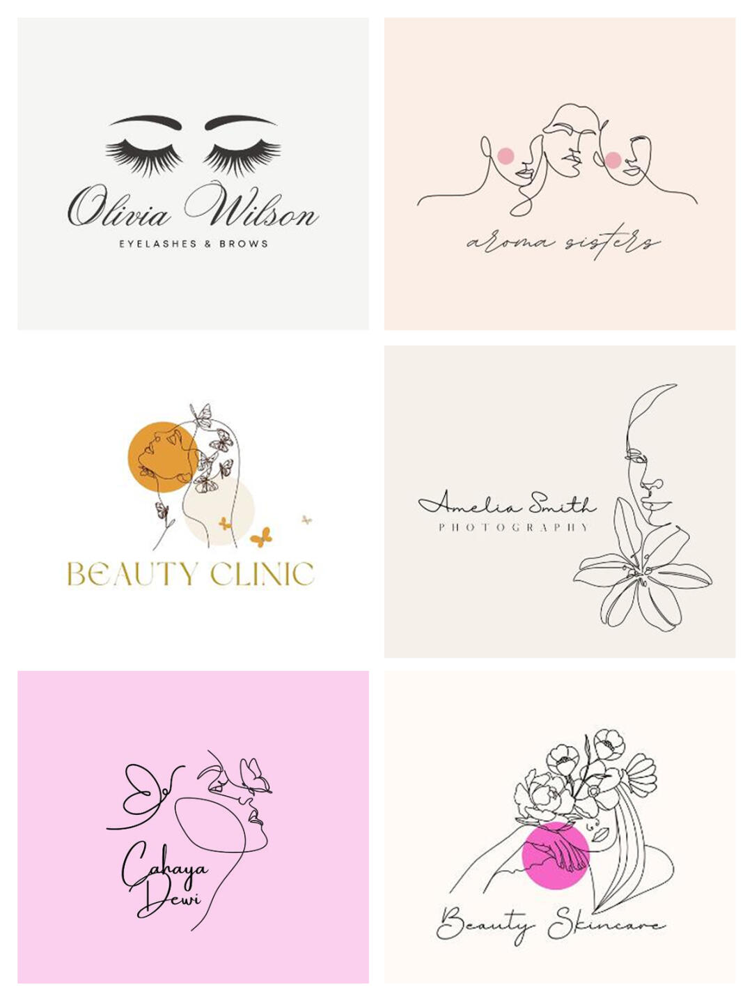 女性logo设计头像标志美业美甲美睫皮肤合集