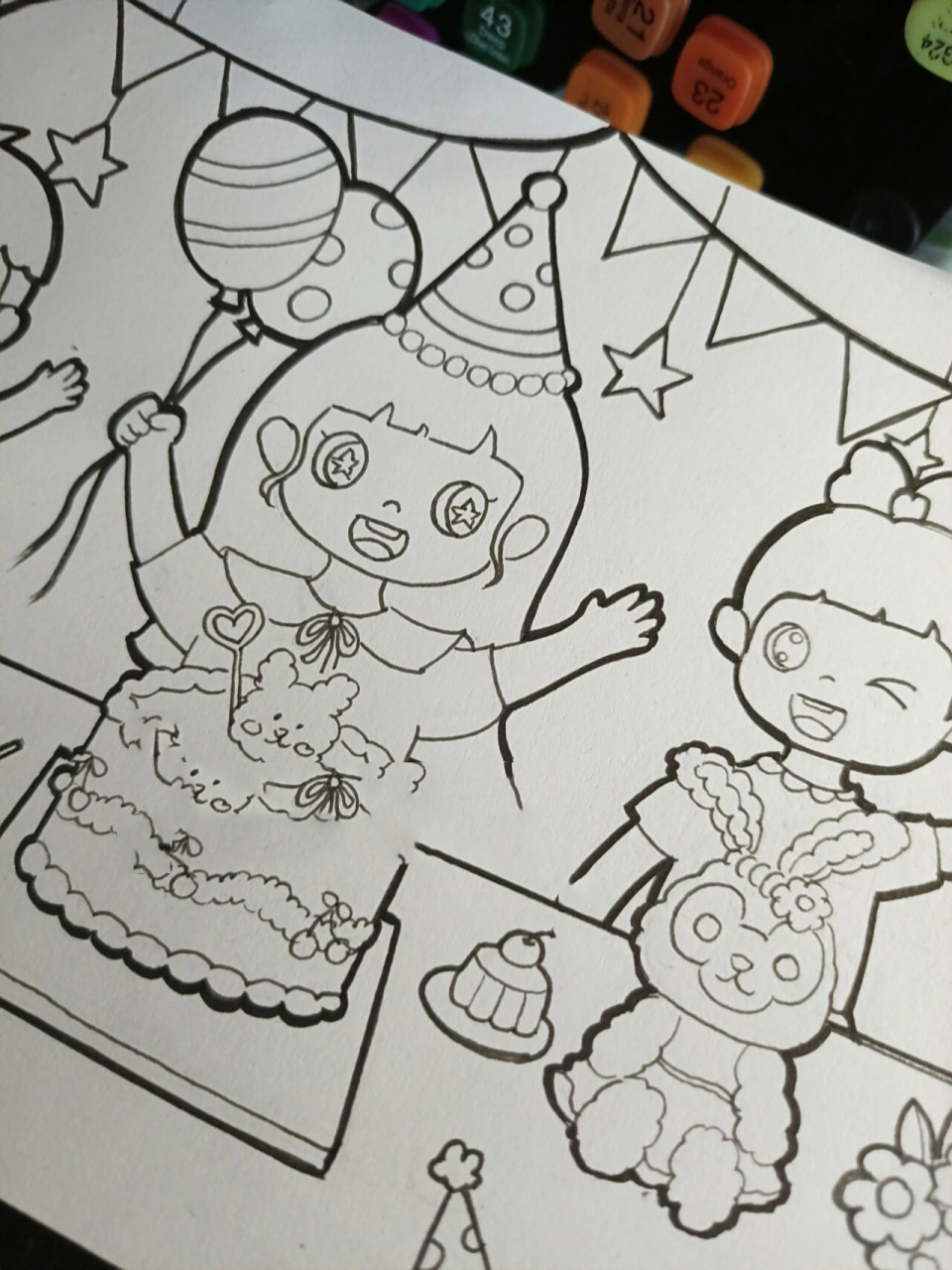 生日主题画,生日派对儿童画,生日蛋糕绘画 原创生日主题儿童画,过生日