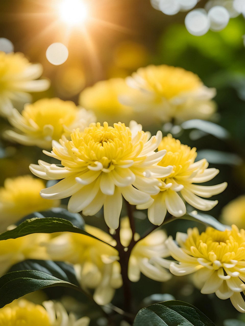 秋菊|背景图|风景|插画|壁纸 秋日薄暮,用菊花煮竹叶青,人与海棠俱醉