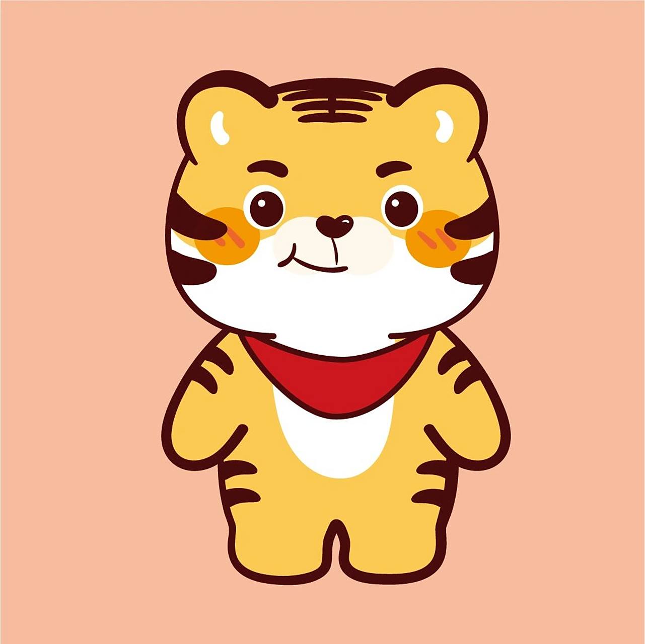 小老虎萌虎头像分享ip表情包卡通可爱生肖 虎小宝——微信表情包可