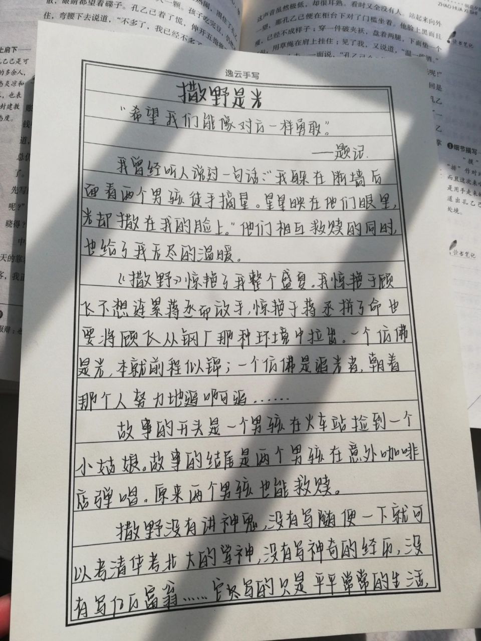 用《撒野》写作文