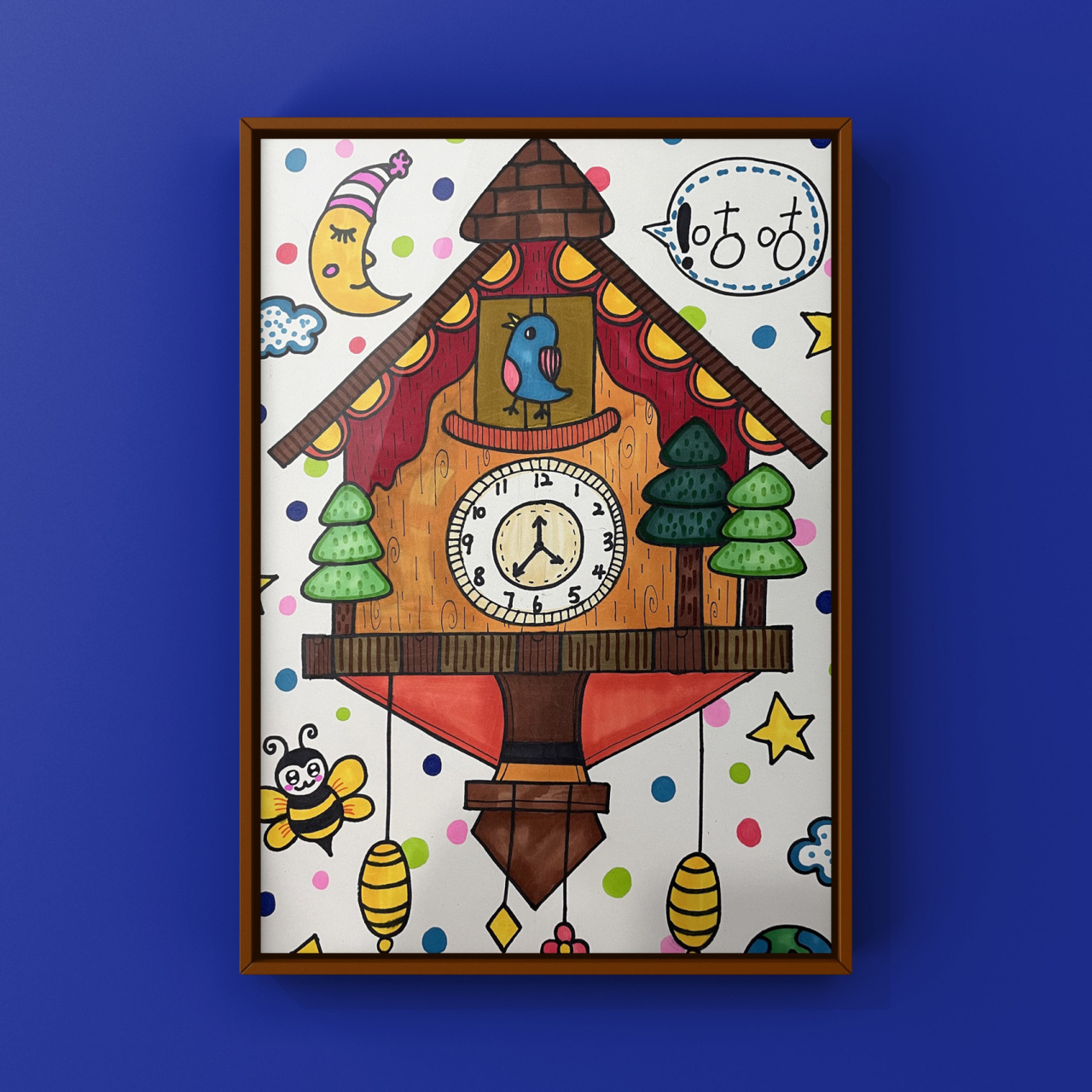 创意美术画 咕咕钟 时钟90