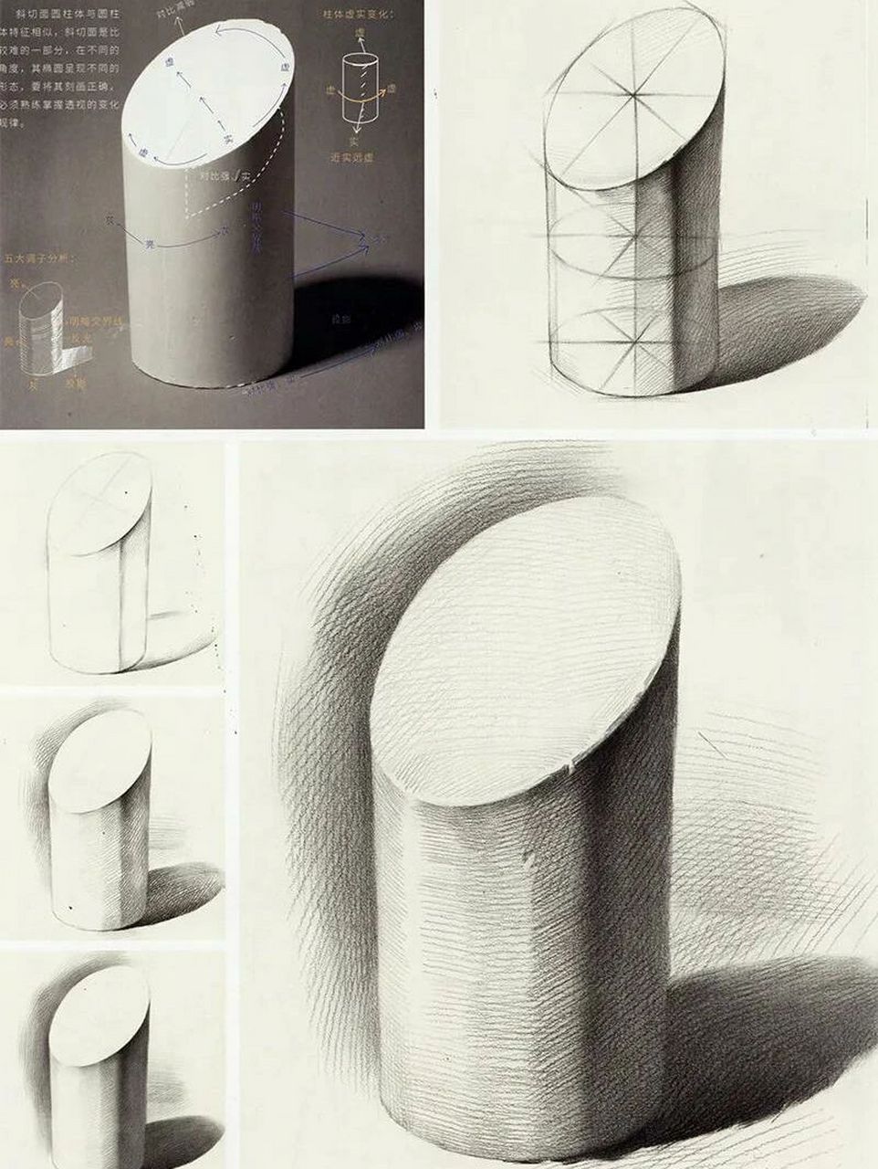 新手临摹的素描几何体作品集8715美术生在学习绘画素描时都是从