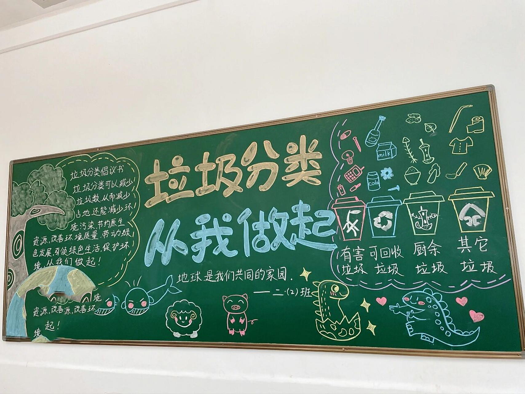 黑板报 垃圾分类主题黑板报 垃圾分类主题黑板报,简简单单.