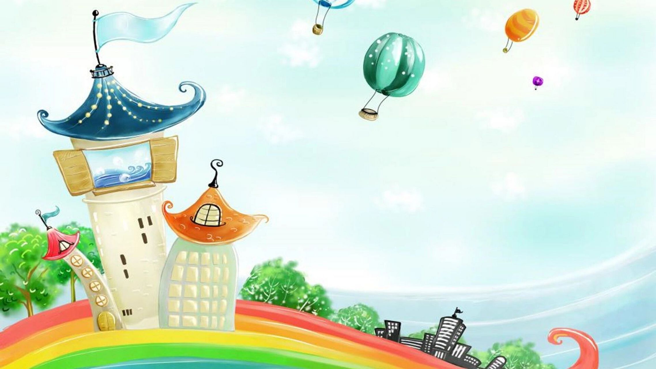 可爱卡通ppt背景图片合集 共7张:可自由编辑 需要的关99点赞 78