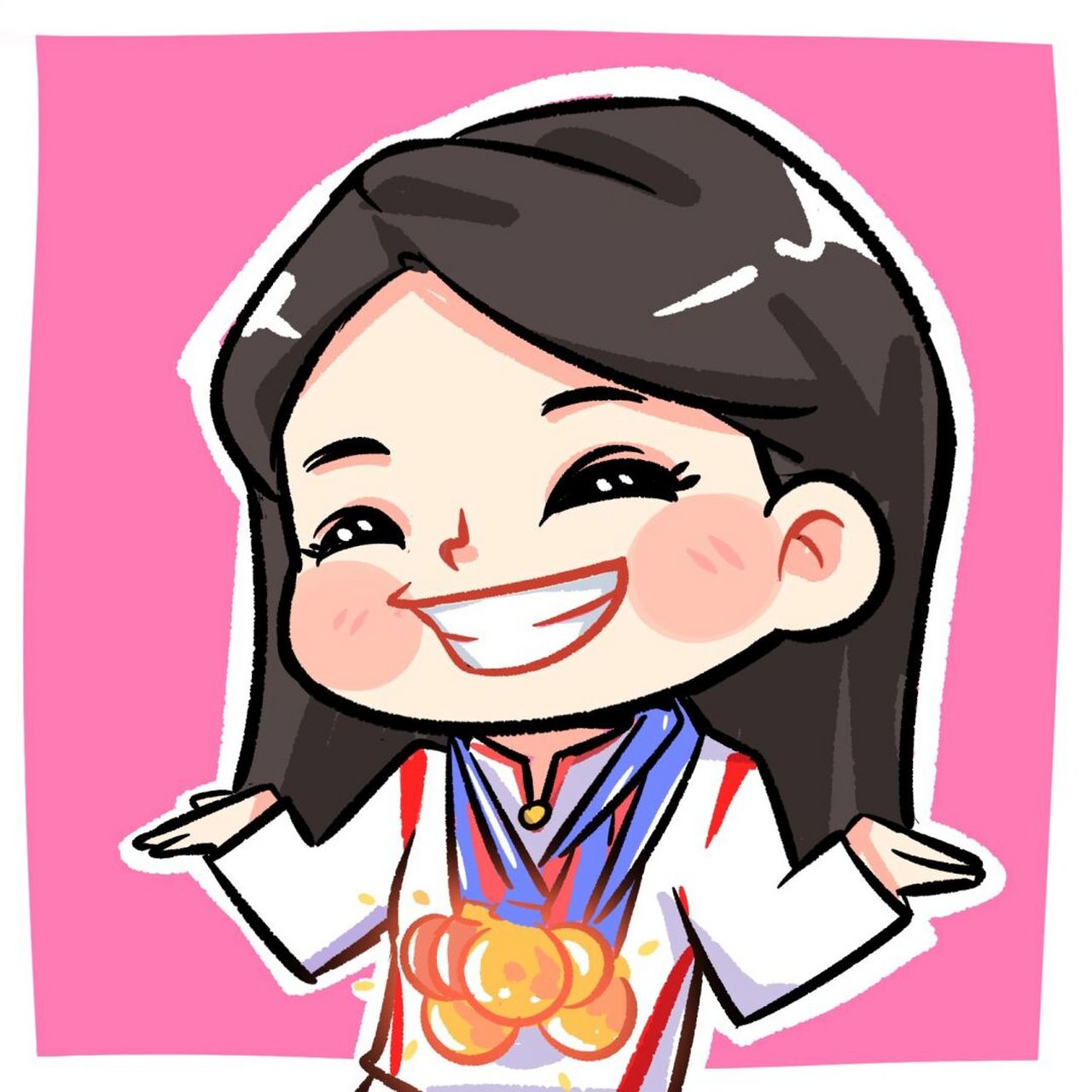 手绘q版又飒又美的张雨霏 #光sir手绘# #手绘头像# #绘画# #q版头像