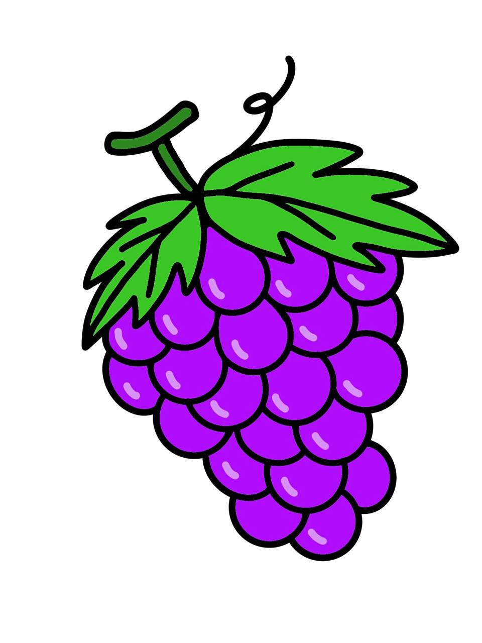 儿童简笔画|葡萄🍇 小朋友们,今天教大家画一串葡萄🍇,拿起画笔