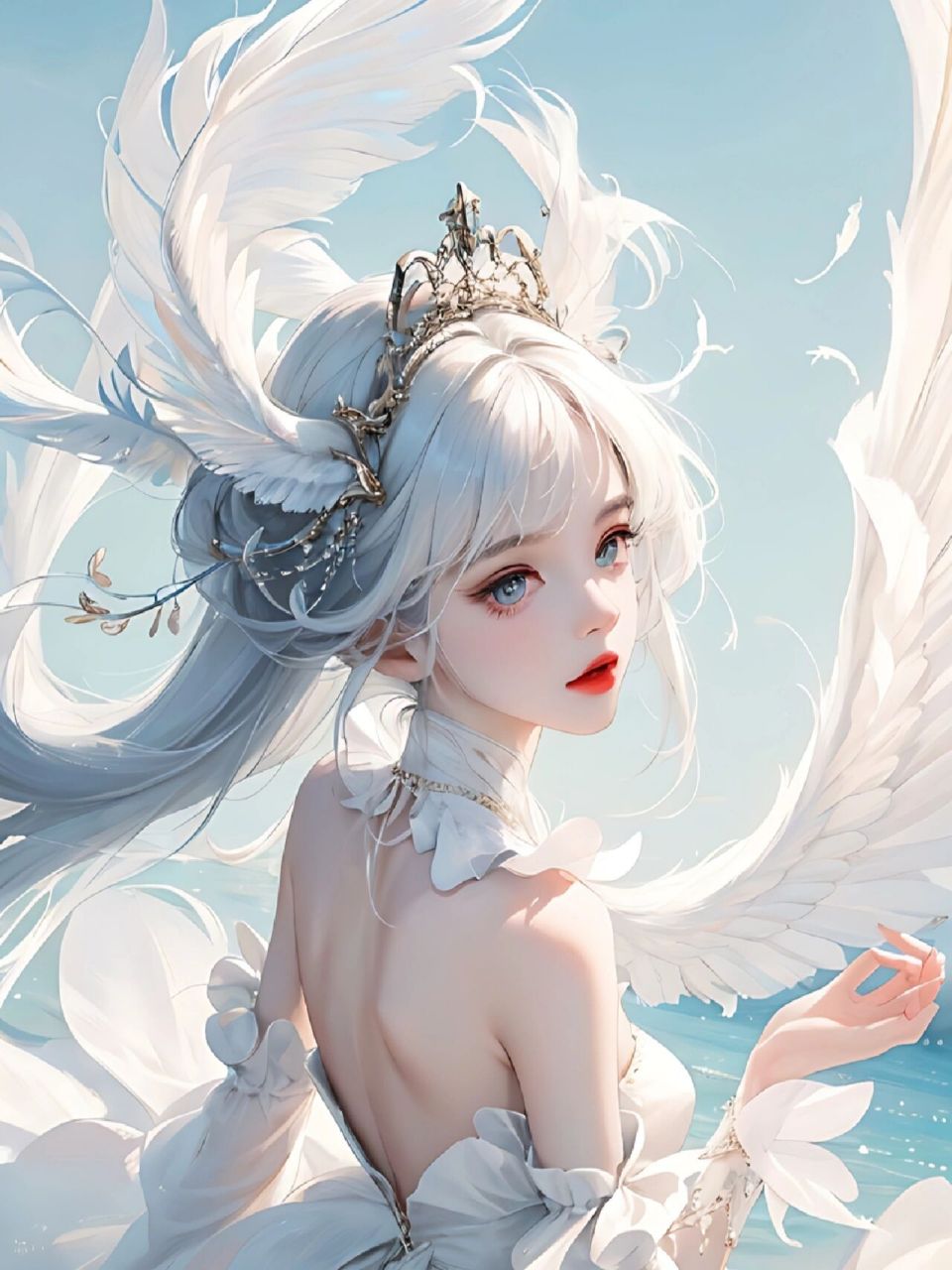 于暗河星星之光中, 绽放神圣威严的天使之光. 愿你我好运.