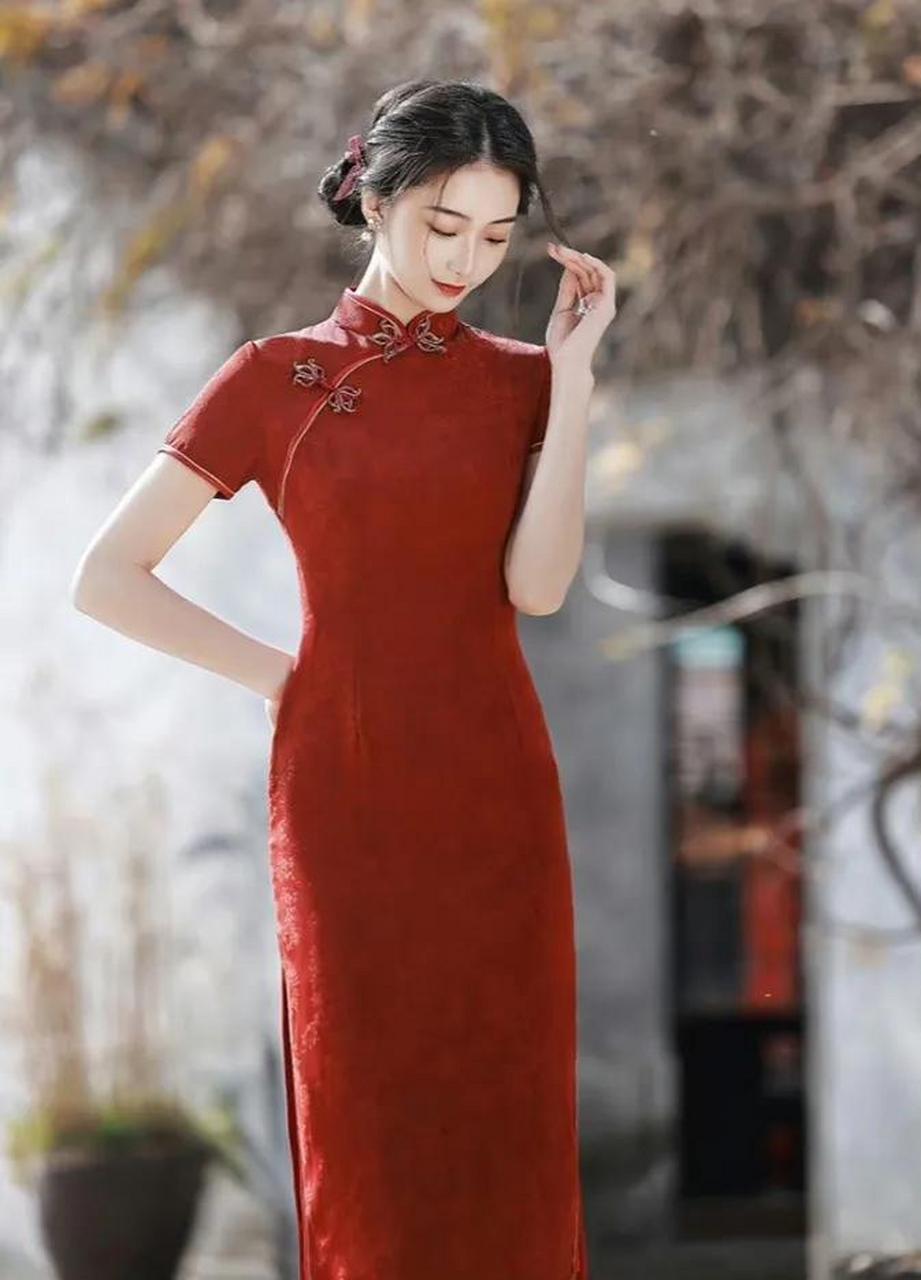 糖斐 | 传统古法旗袍蚀骨红色礼服,2023年新款改良年轻款气质高端复古