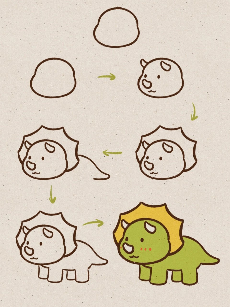 小贝简笔画-三角龙-恐龙04 04三角龙(属名:triceratops)鸟臀目