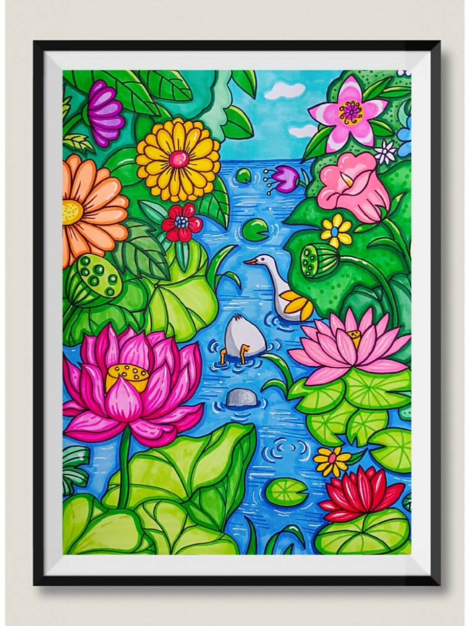 《夏天》主题画 天朗气清,惠风和畅,夏天来了!