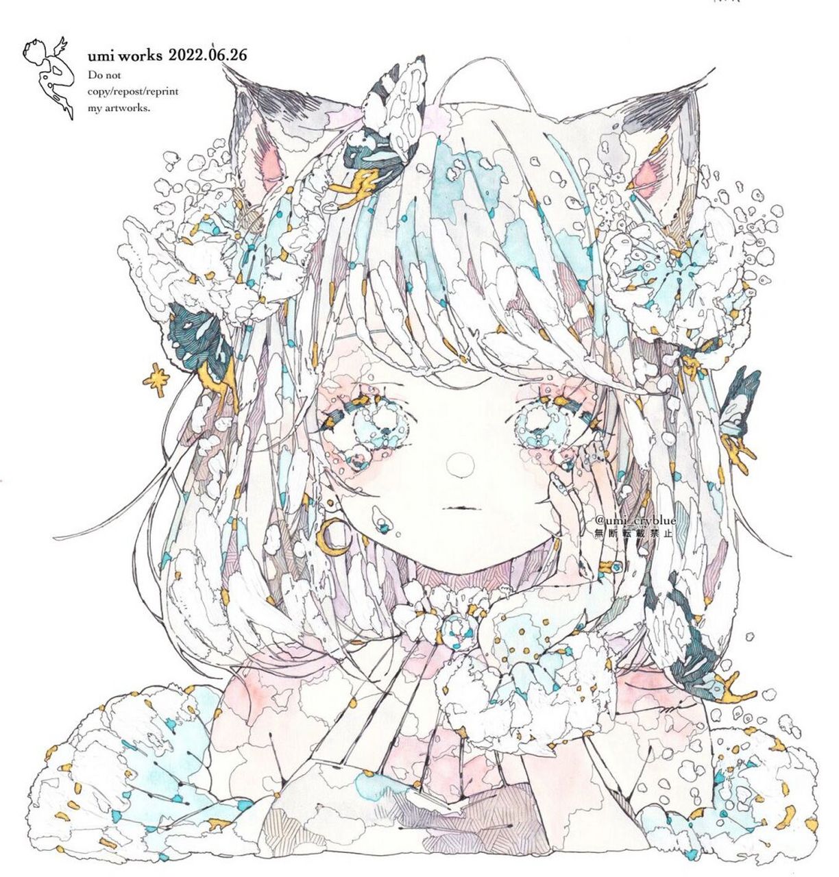 神仙治愈系少女插画头像97纯白底色唯美浪漫 插画欣赏98 纯白底色