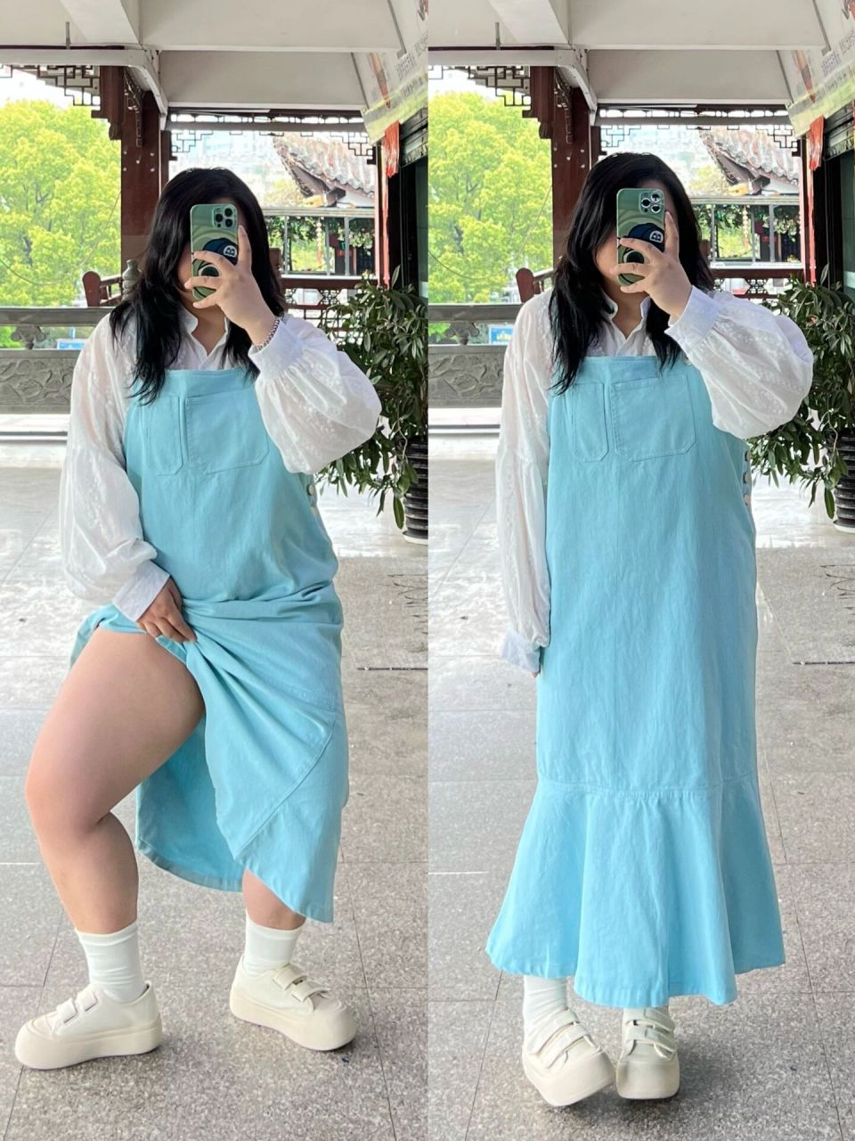 156cm160斤|救命98腿粗显瘦背带裙好甜美呀! 高呼yyds!