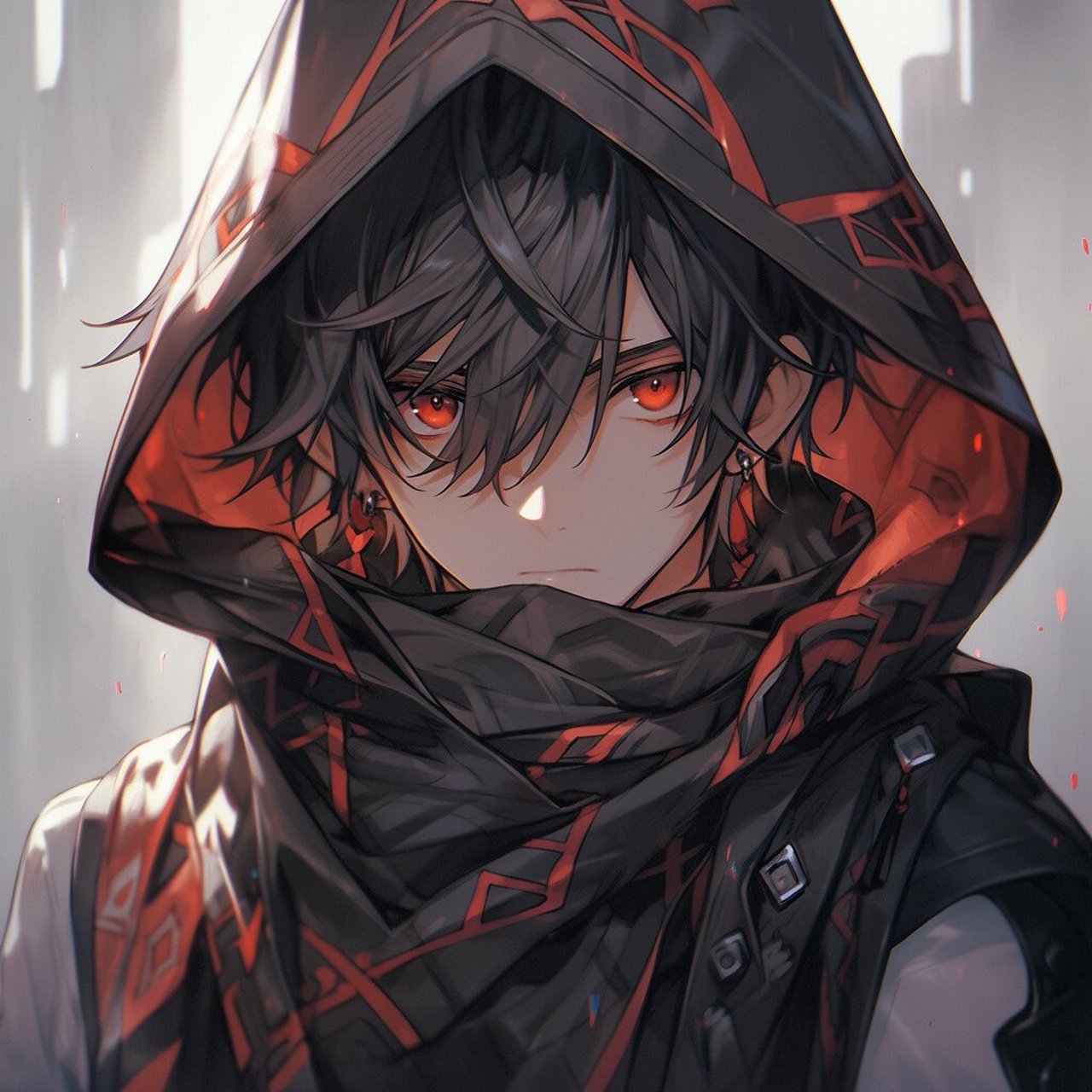 ai绘画|黑发赤瞳少年