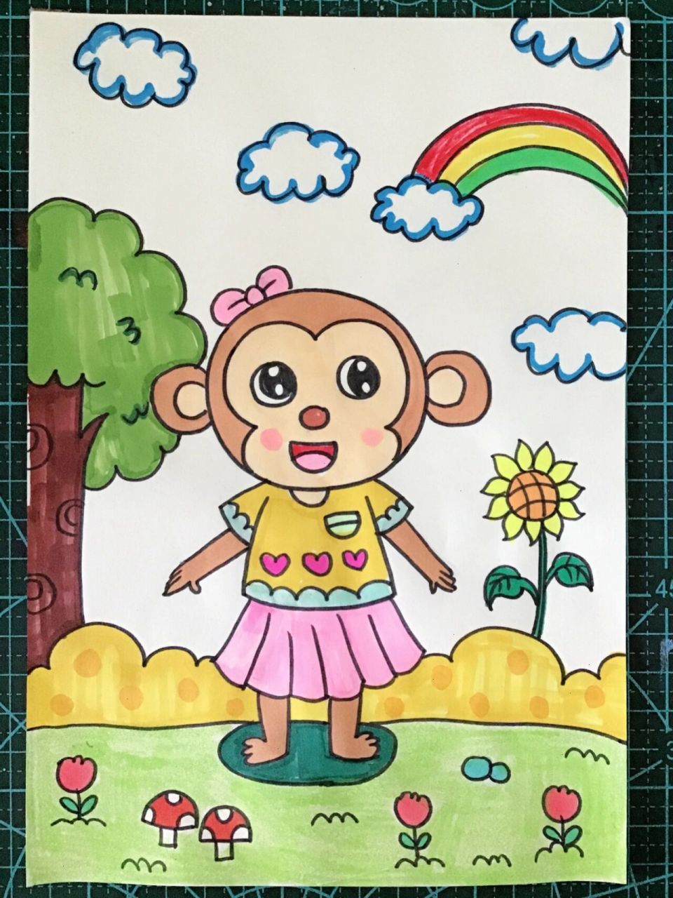 猴的简笔画彩色图片