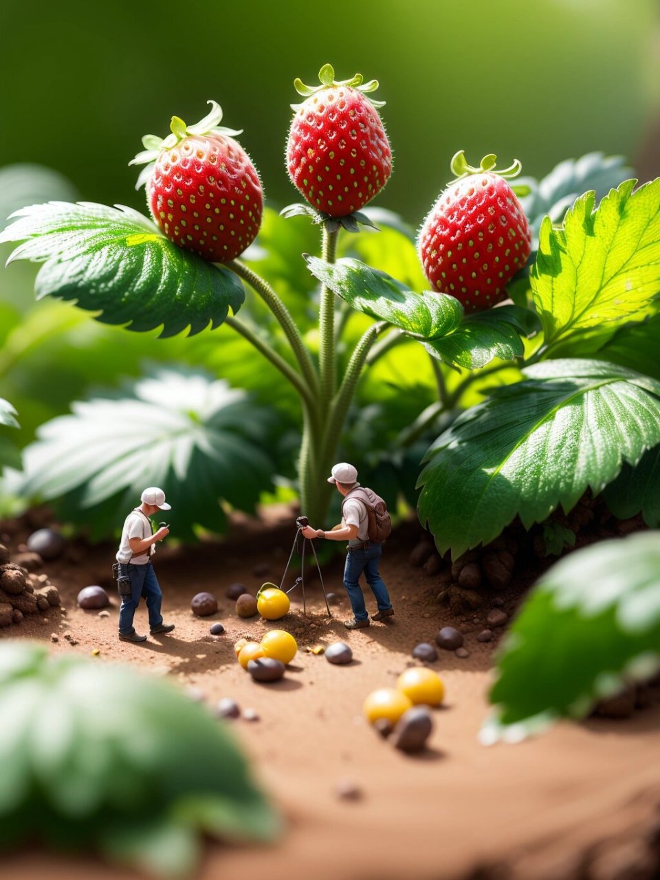 iphone壁纸# #农场采摘# #水果采摘# #采摘# #草莓##微缩场景# #尉噜