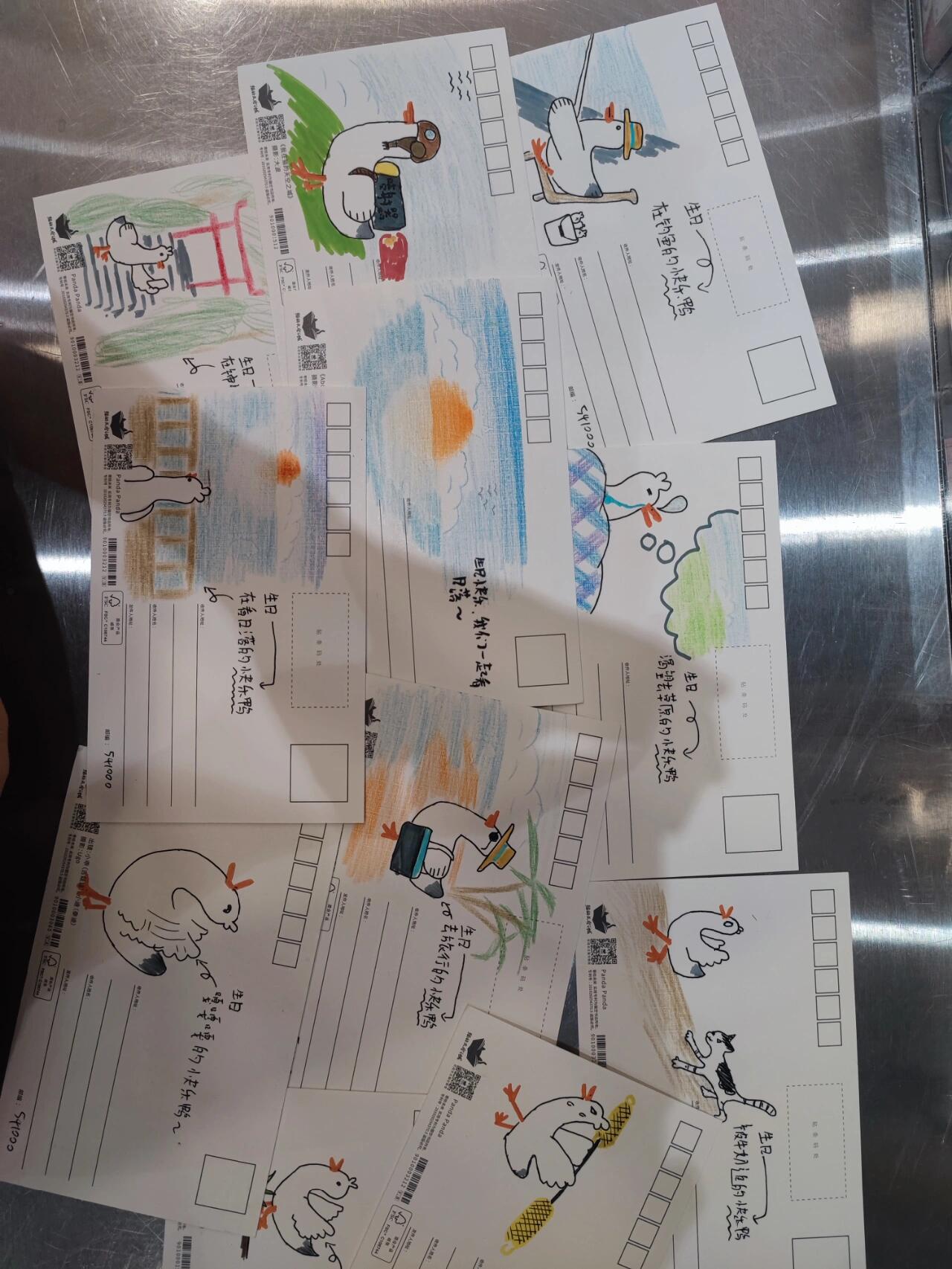 手绘简笔画桂林特色系列明信片代寄