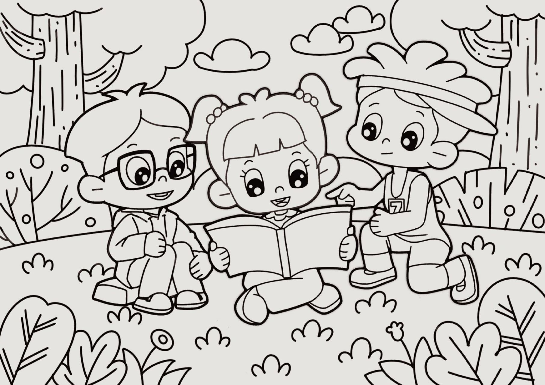 儿童主题画《我爱读书》