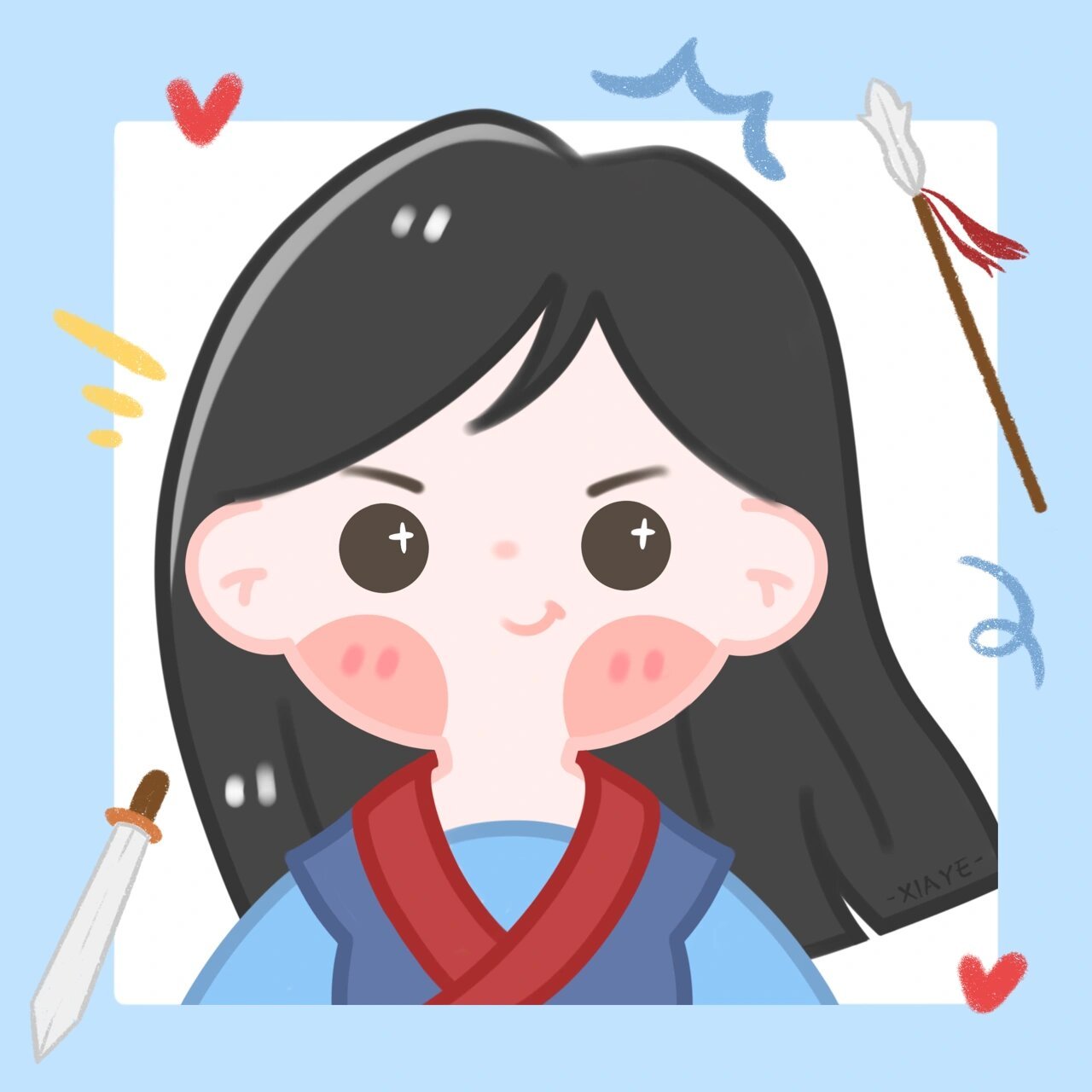 超可爱的迪士尼公主头像合集 / 手绘头像 终于集齐了迪士尼公主九宫格