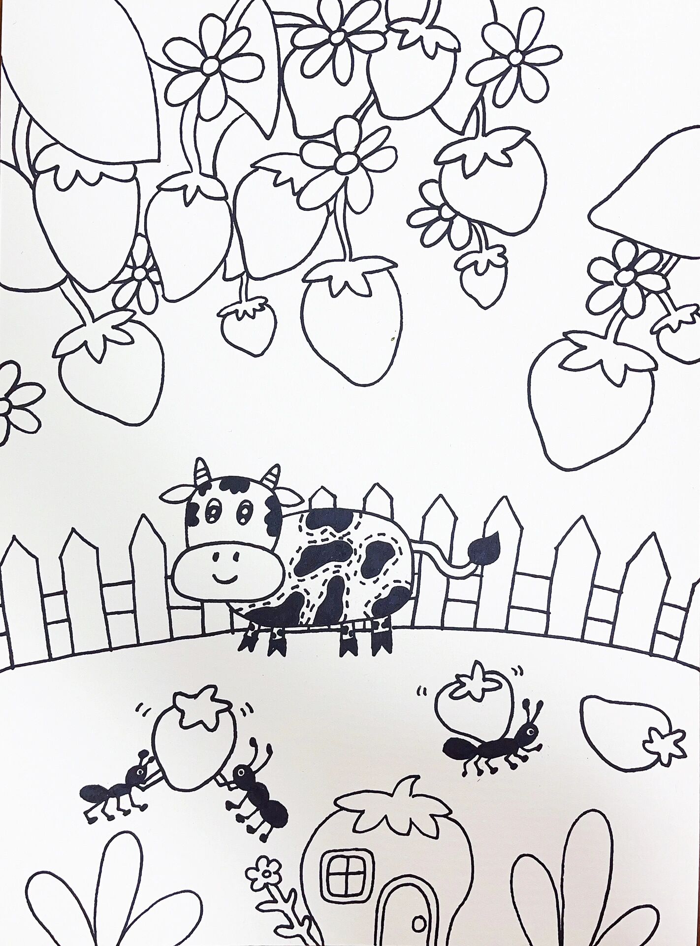 创意儿童画|91草莓农场(含步骤