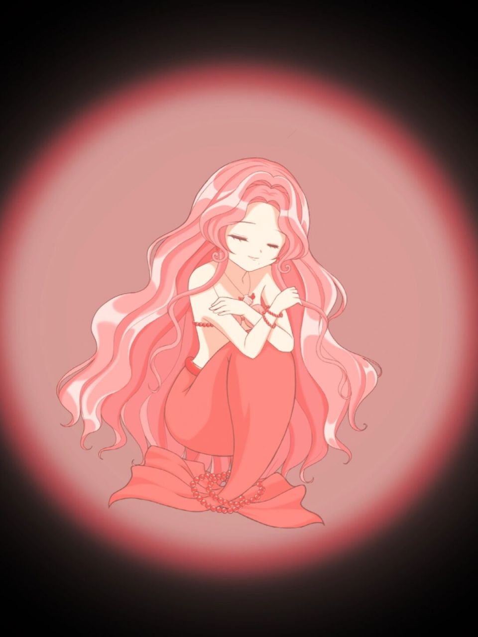 诺拉的诞生 是清晨阳光照耀下诞生的赤色人鱼公主,画了好久累死了