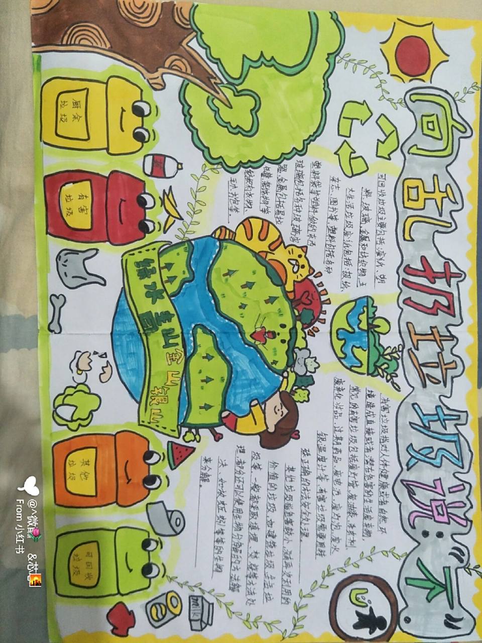 保护环境手抄报Ⅱa3纸Ⅱ 字有点丑9490    