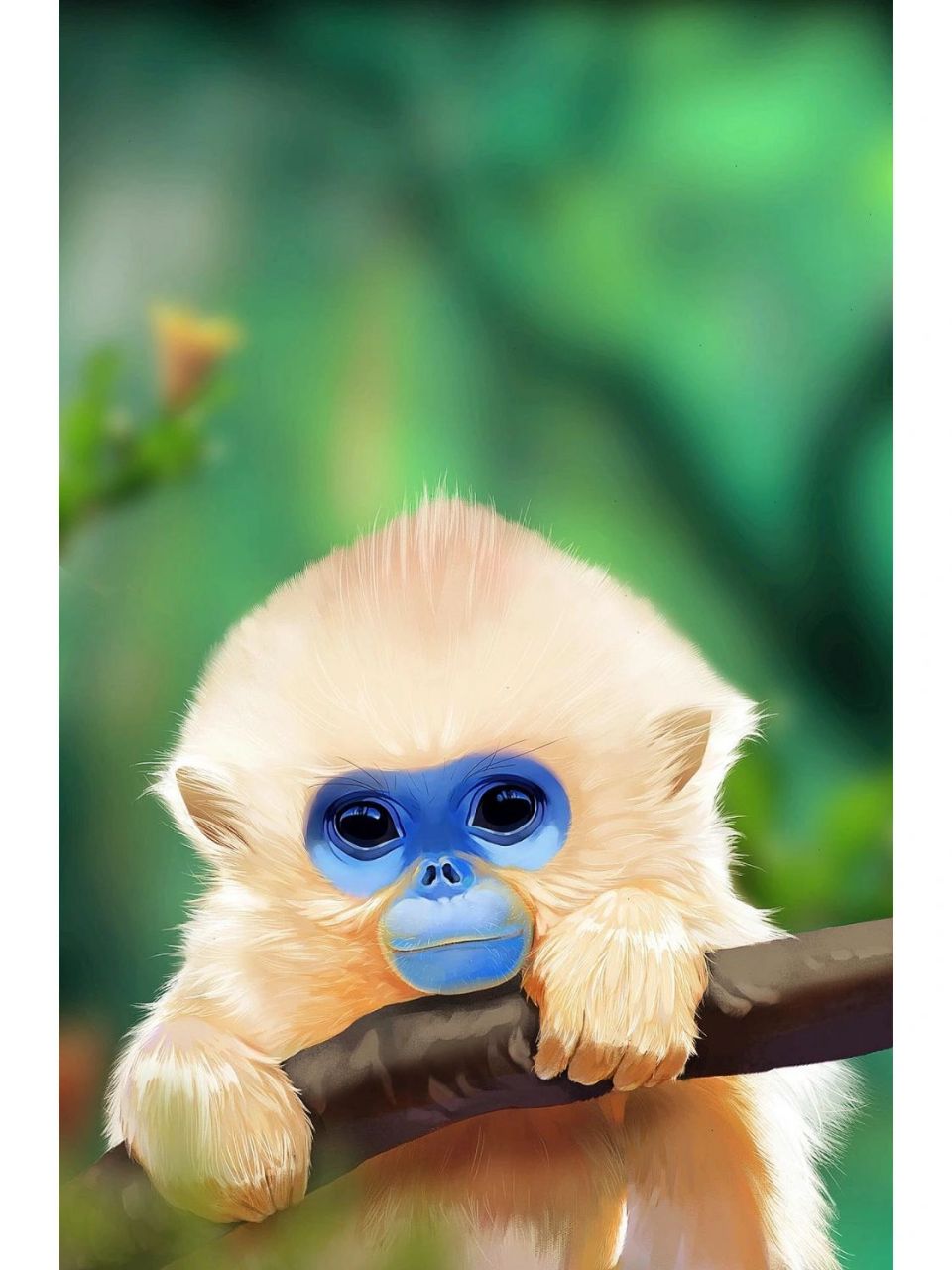 金丝猴插画(矿泉水插图) 一年前给四川一矿泉水画的金丝猴插图