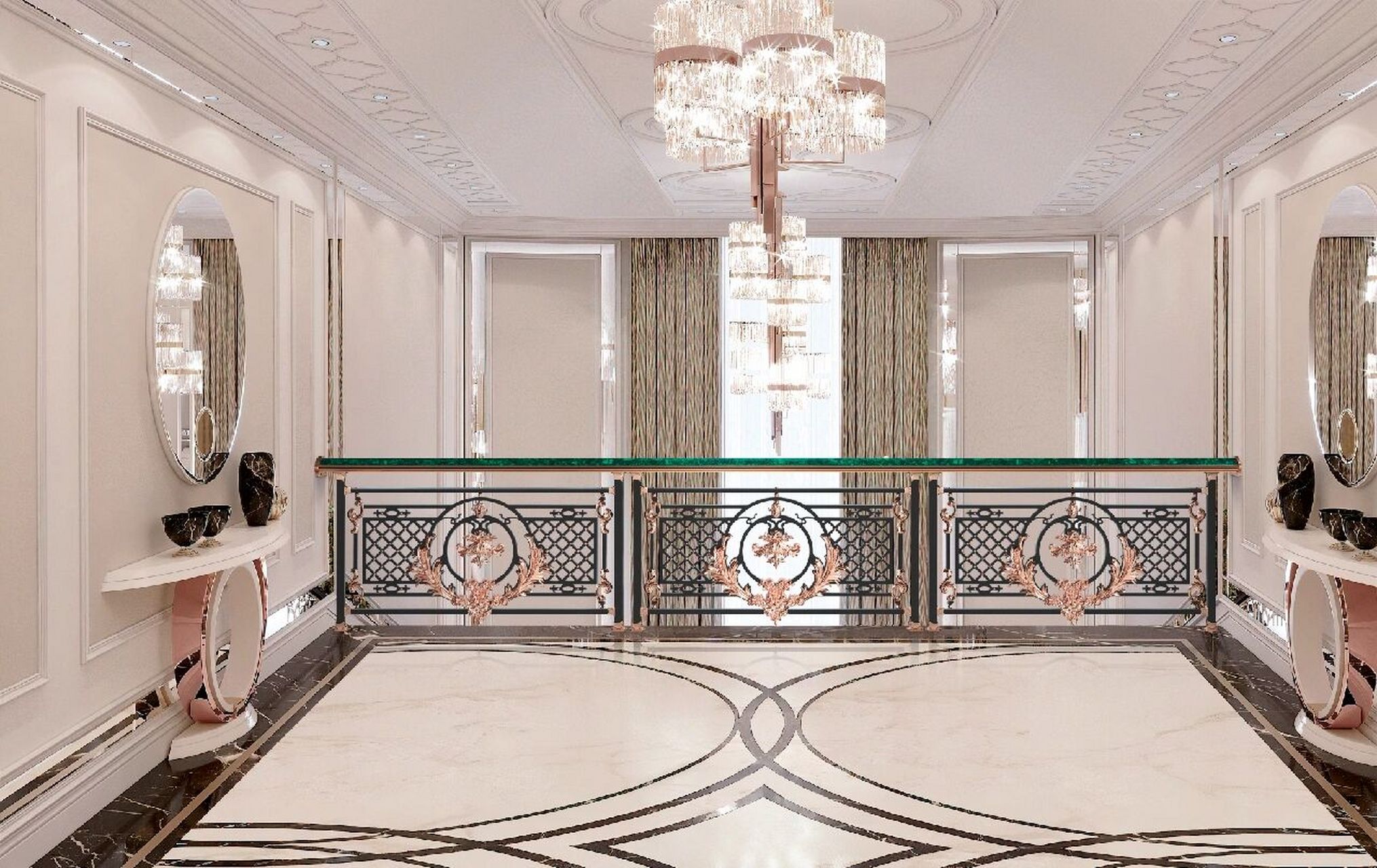 奢华与优雅的欧式别墅楼梯护栏 风格:欧式编号:tlk-22-a025本案的设计