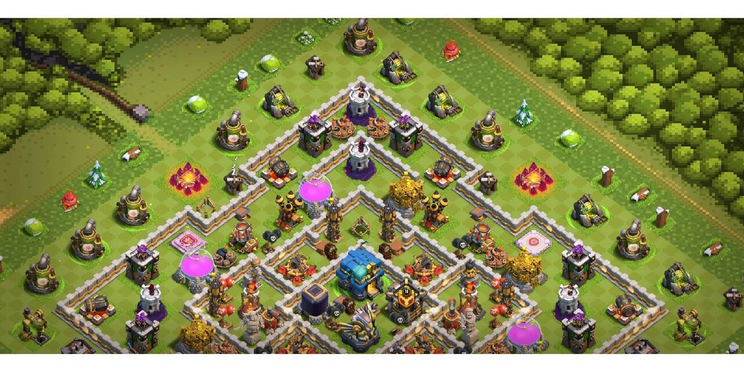 部落冲突12本阵型设计 家人们,耗时2个月,可算是满防升到12本了,内心