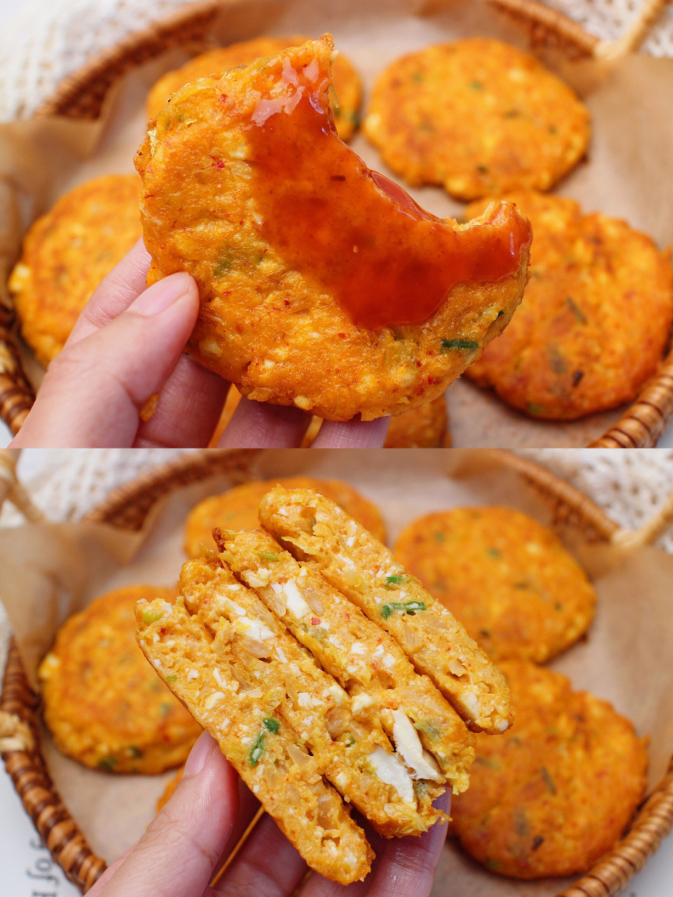 97今天做了超级好吃的泡菜豆腐饼,煎的时候就把我香到了,做法简单