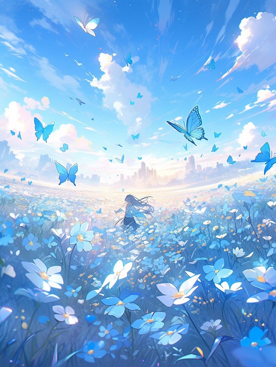 蓝色花海～原创可商素材底图