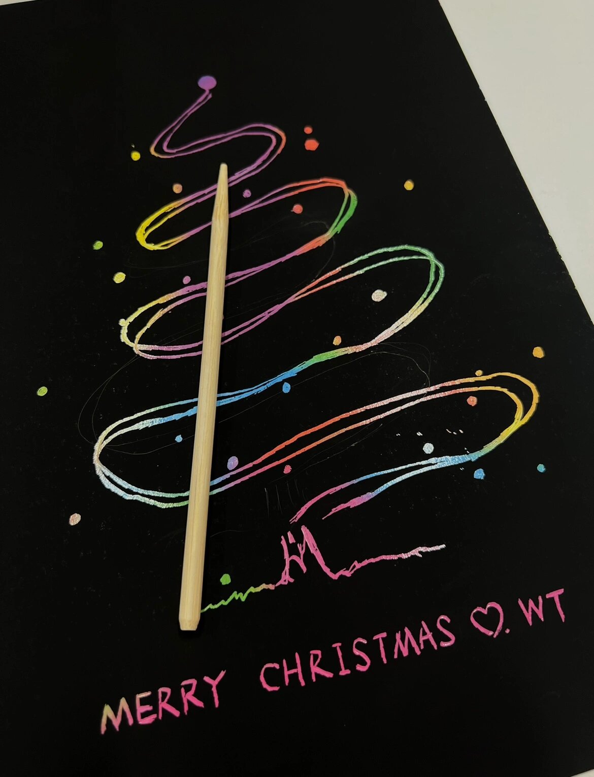 刮画 圣诞树90 diy圣诞树  简笔画 merry christmas 即兴创作圣诞树