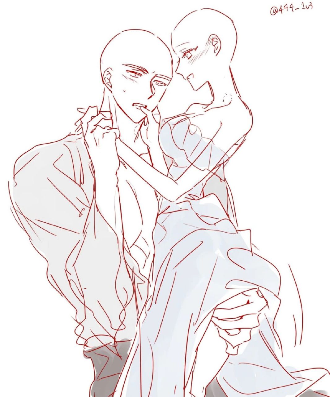 绘画素材分享|甜蜜的情侣绘画素材模板