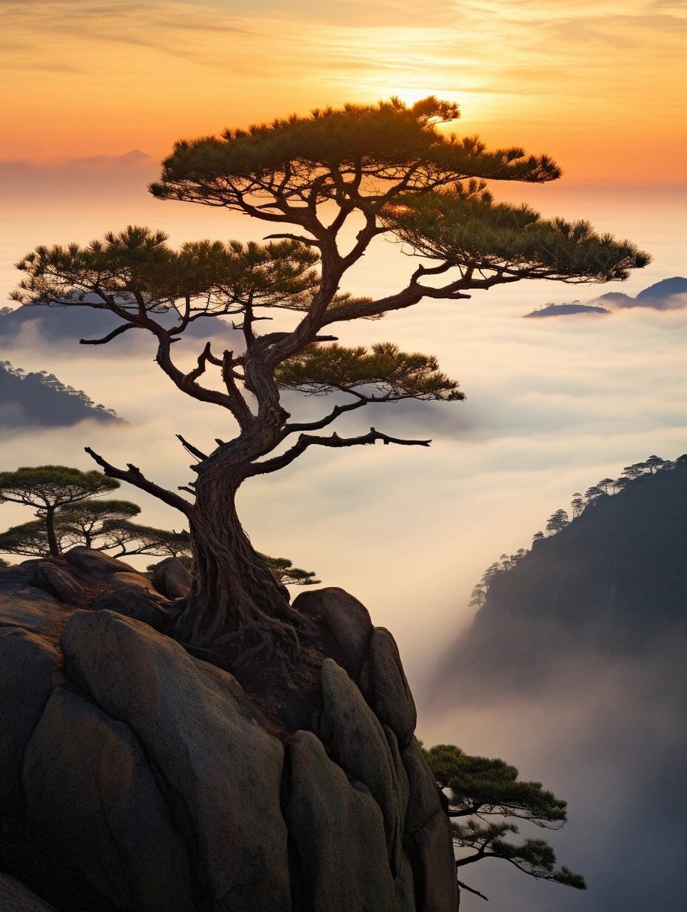 黄山松 黄山松是中国著名的旅游景点之一,黄山松的美丽景观吸引了大量