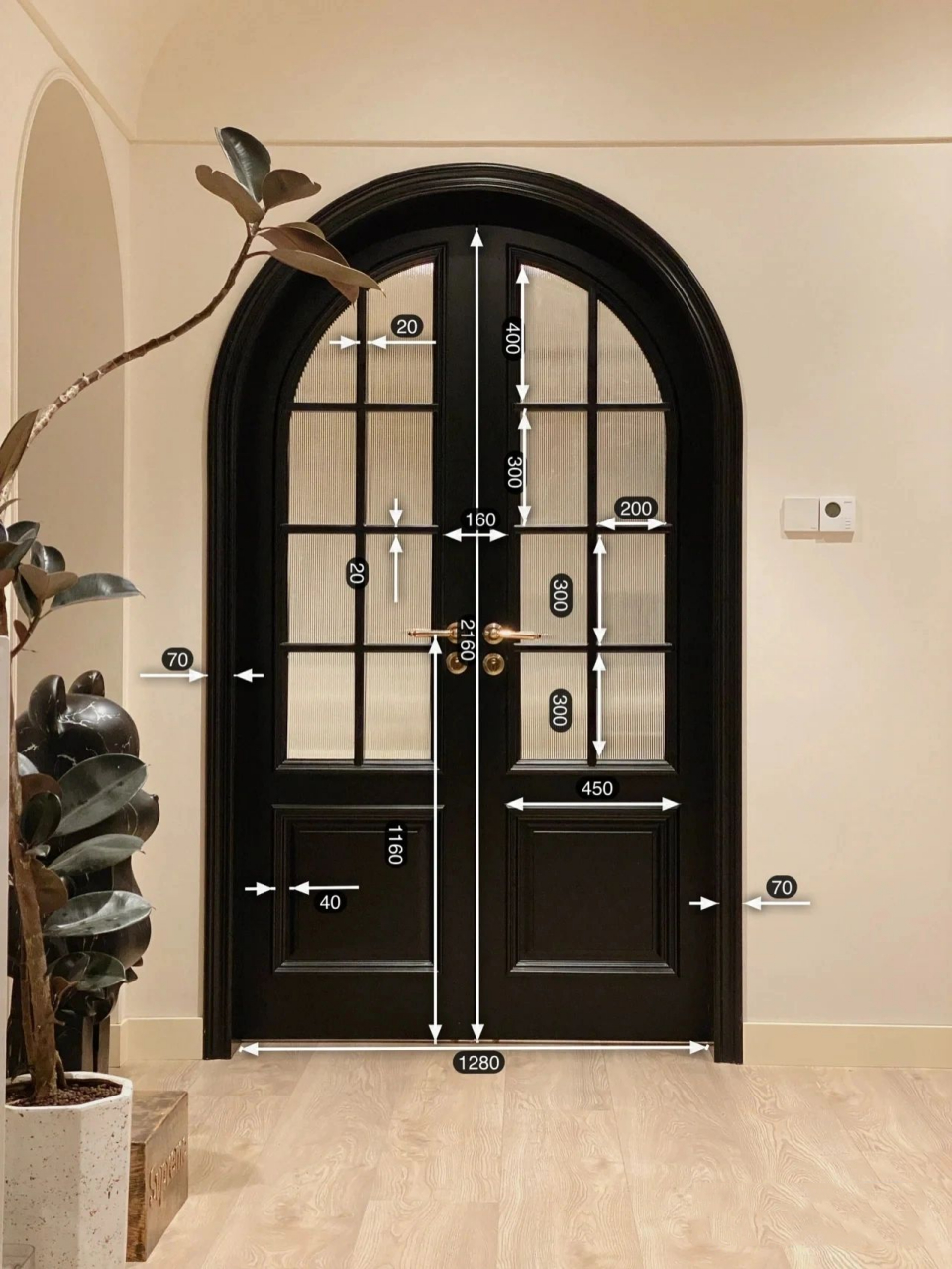 80到120cm法式对开门实物效果尺寸图(一) 喜欢双开门又纠结家里门洞够