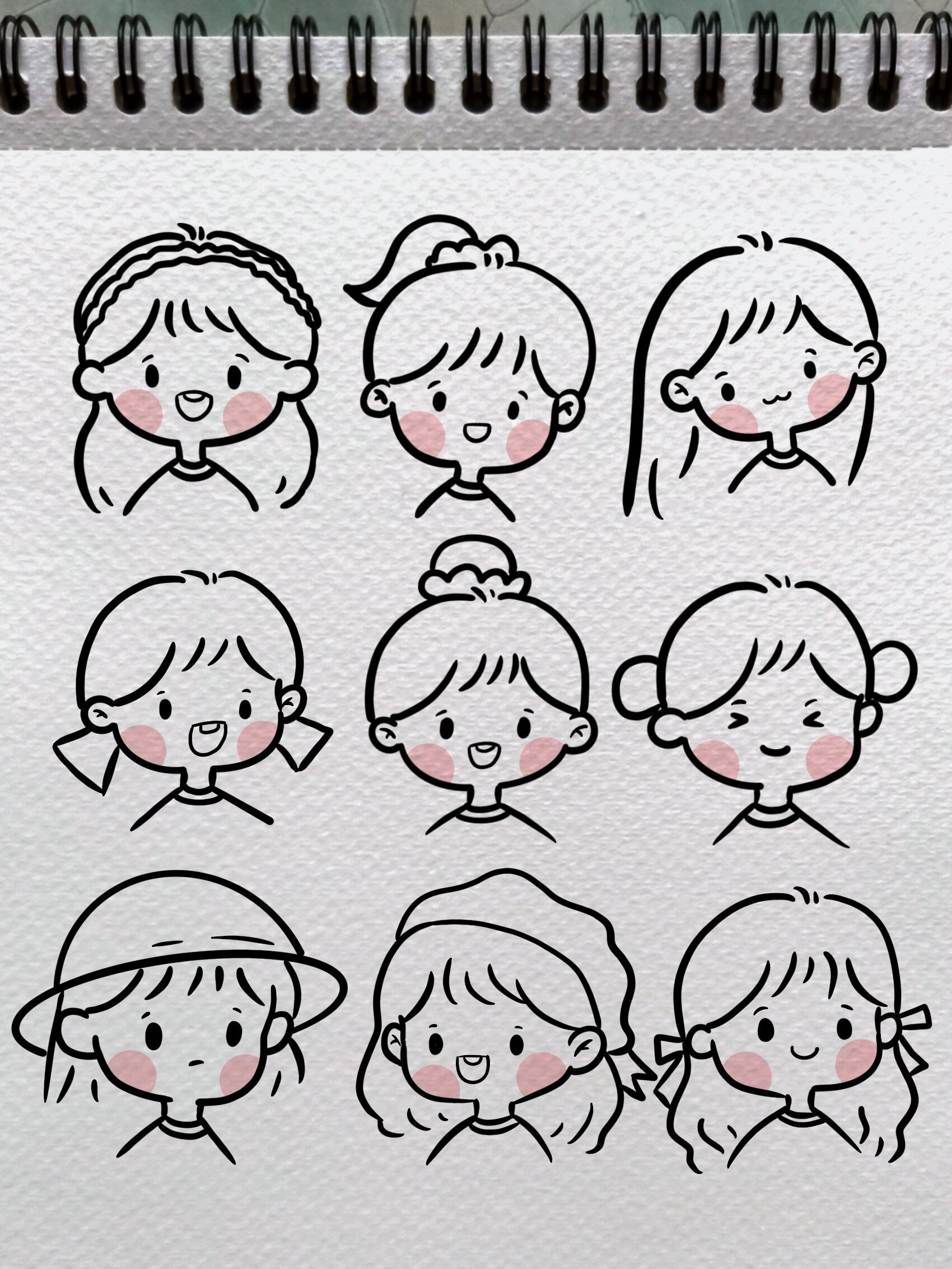简笔画|可爱女孩头像卡通儿童简单零基础