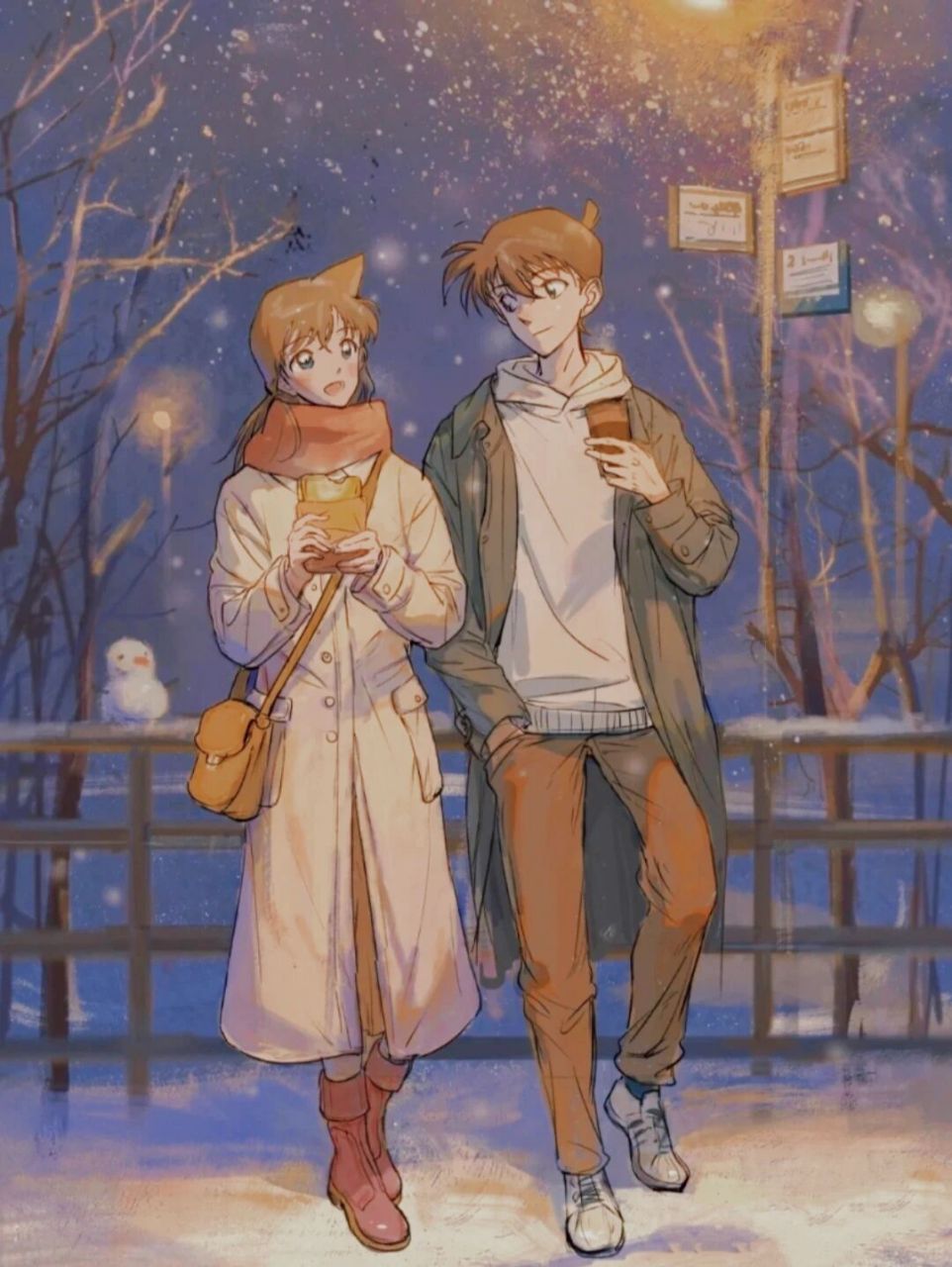 柯南壁纸15┃新一,小兰&新兰 为了每日更新,我又来了