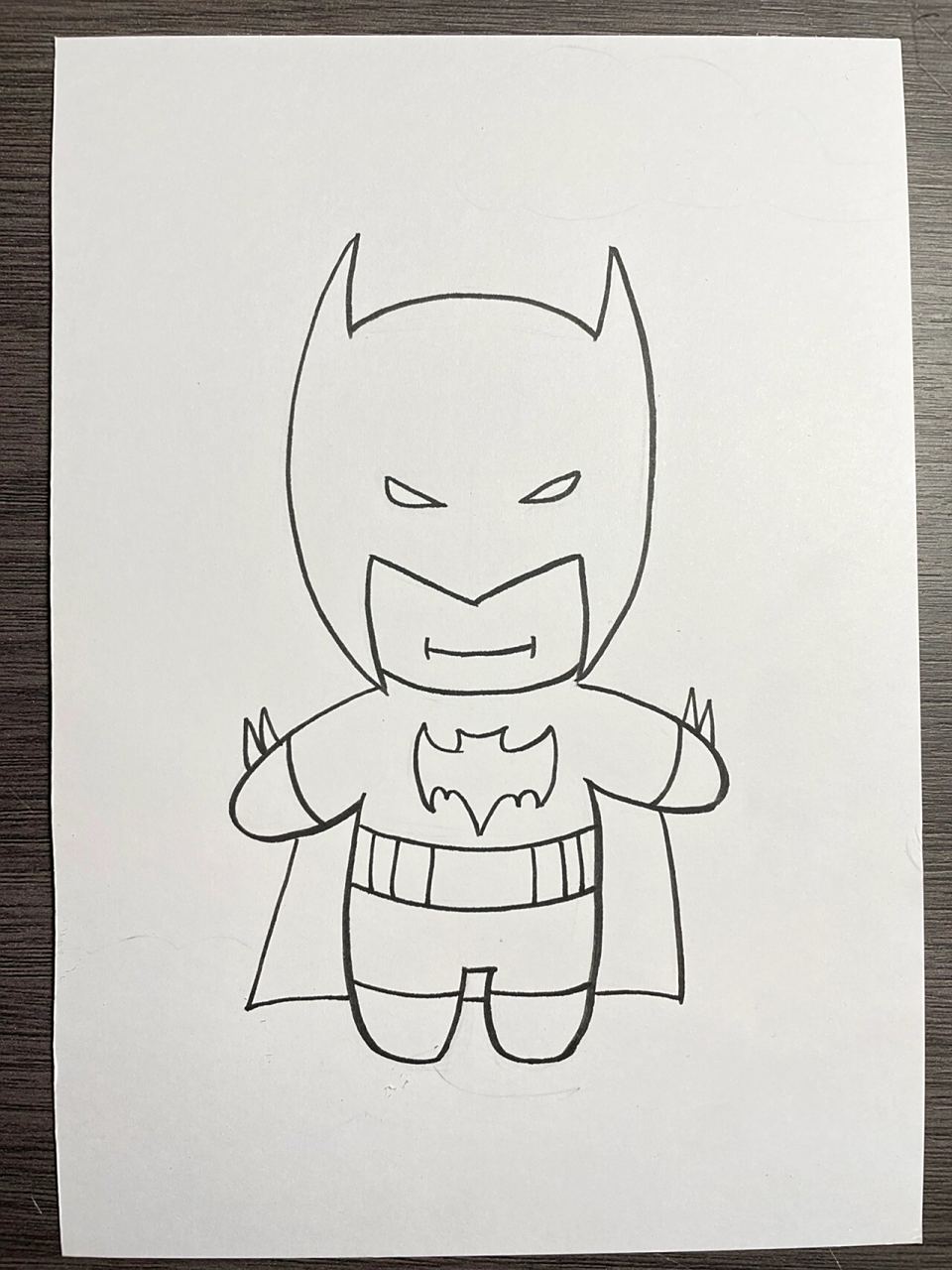 蝙蝠侠(马克笔)附过程 今天去看了电影90 画个卡通的吧 	 附上了