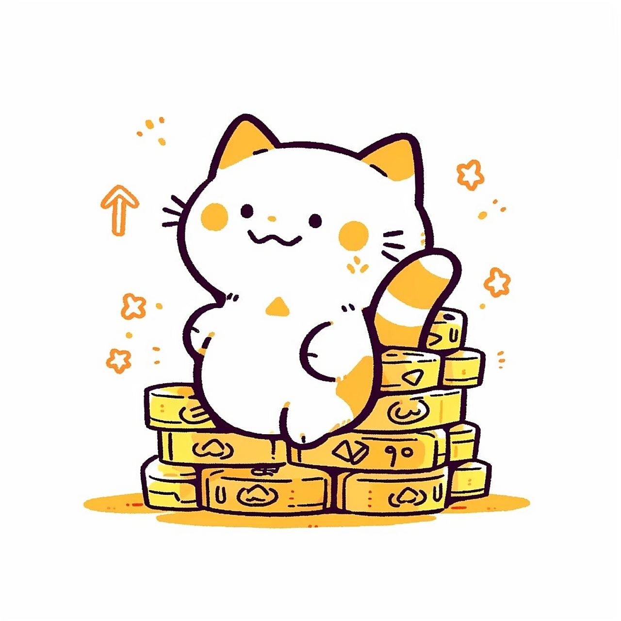 卡通头像|坐拥金山小财迷猫猫