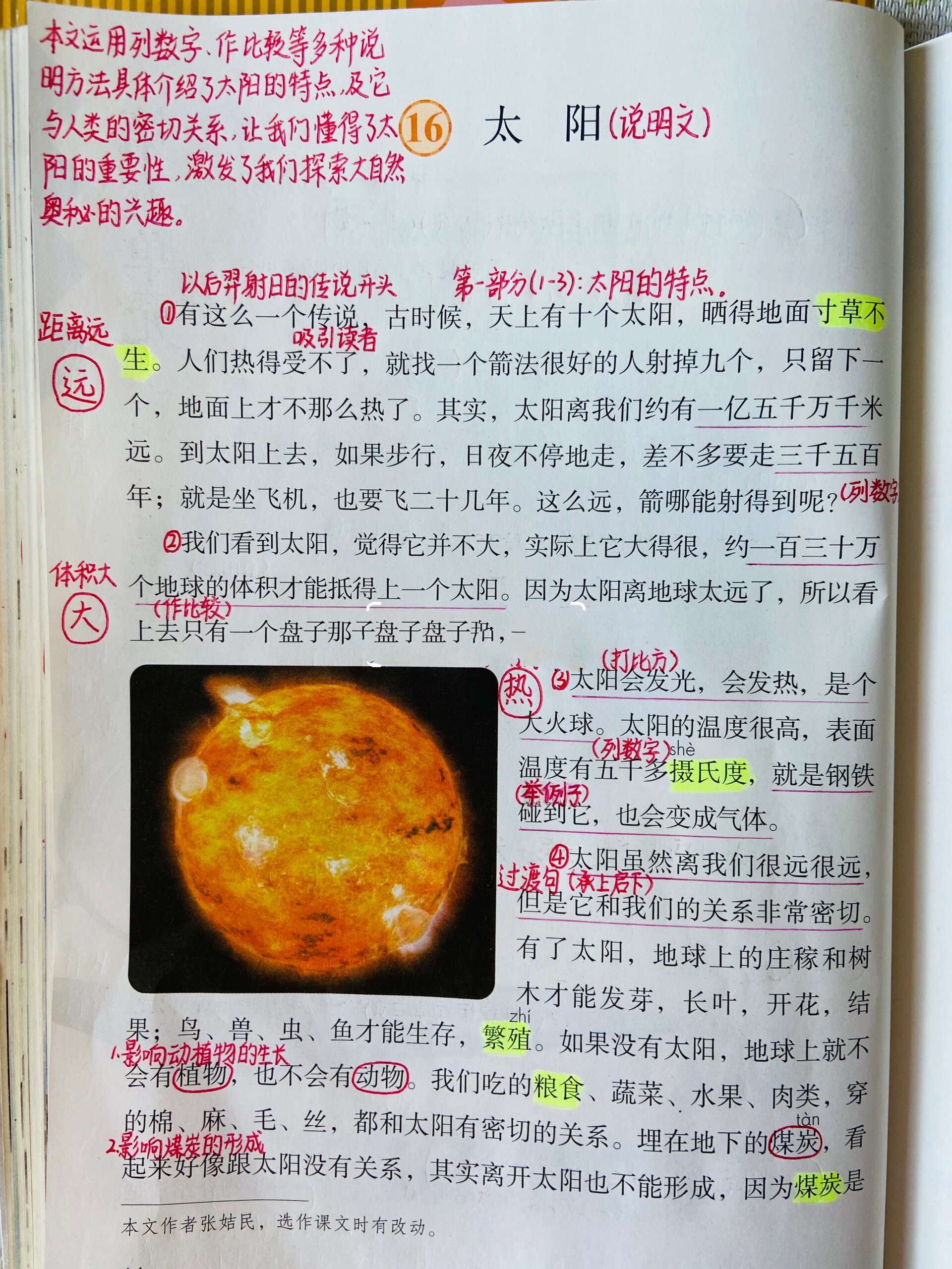 16课太阳笔记图片图片