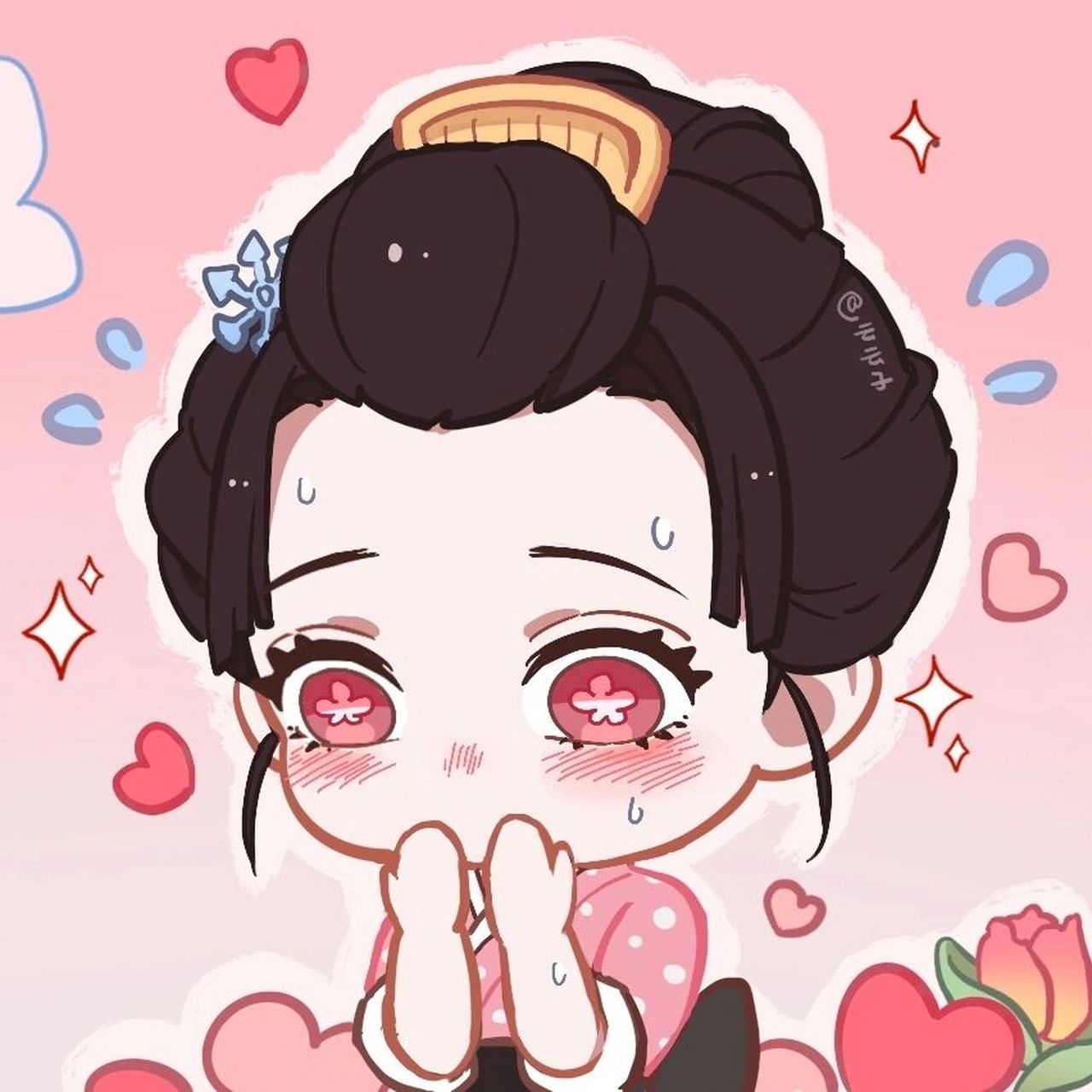 鬼灭情头|狛恋94 应粉丝要求画了狛恋,三哥和恋雪的爱情故事真的很