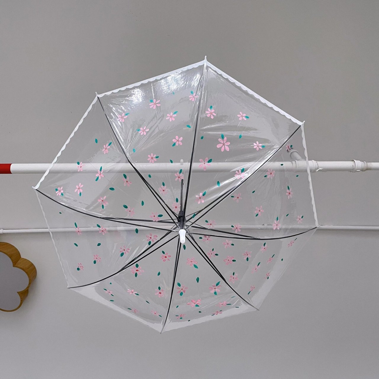 手绘透明伞93 #透明伞# #手绘透明伞# #diy# 	 #手绘雨伞# #幼儿园