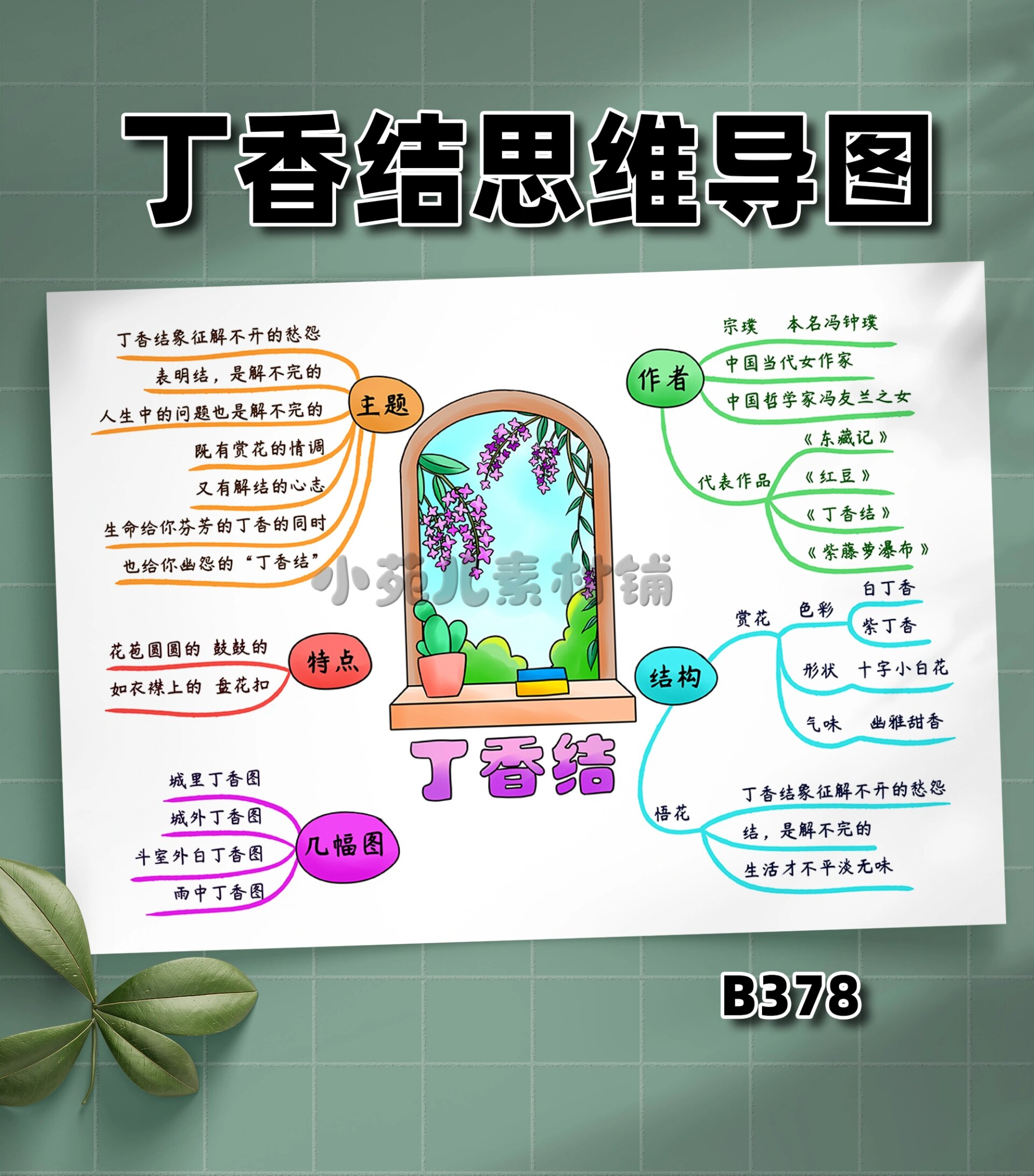 b378六年级上册语文《丁香结》思维导图