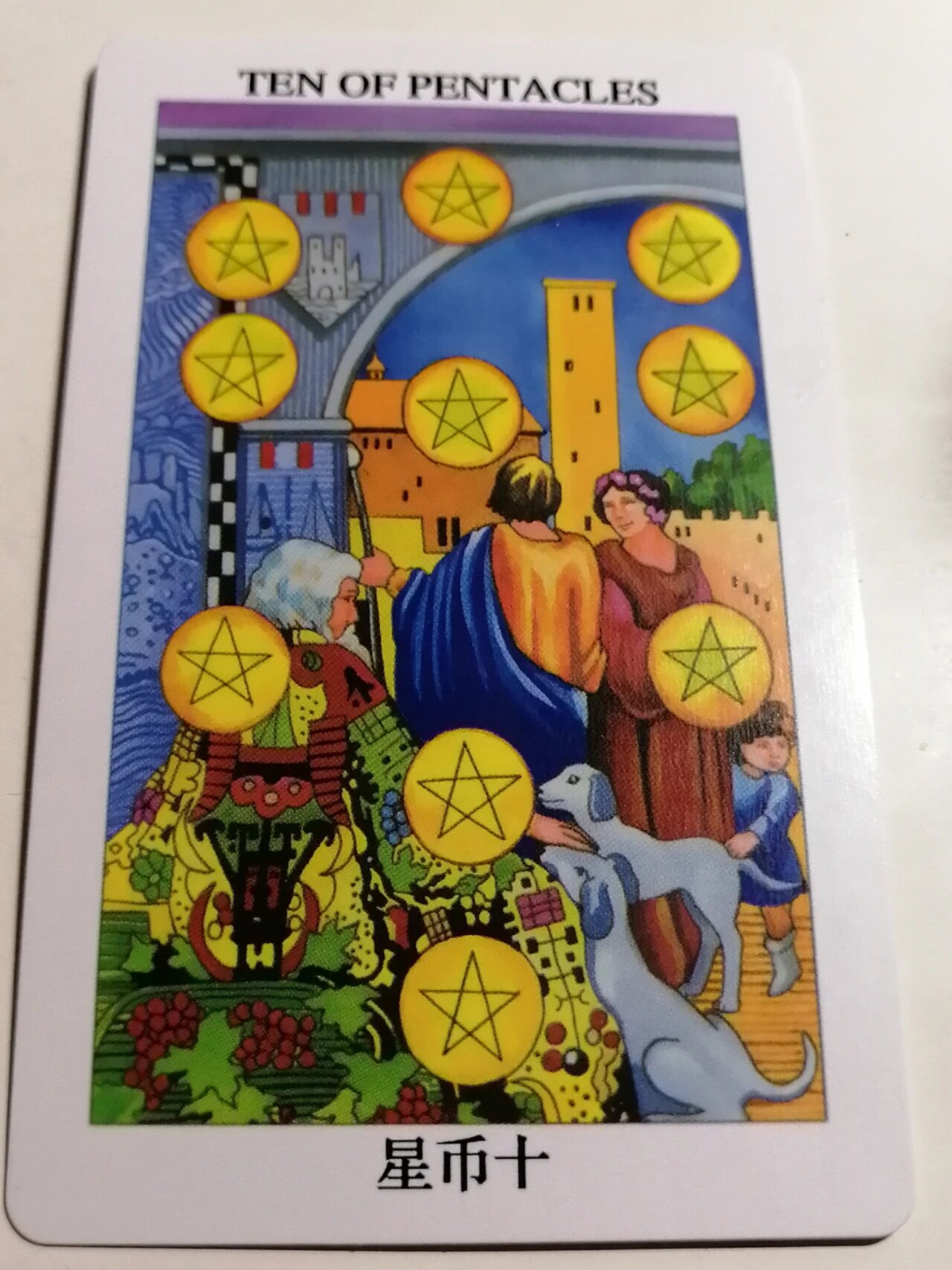 7月20日 周二 日运牌 7215星币十正位 抽牌:星币10正位  牌面描述