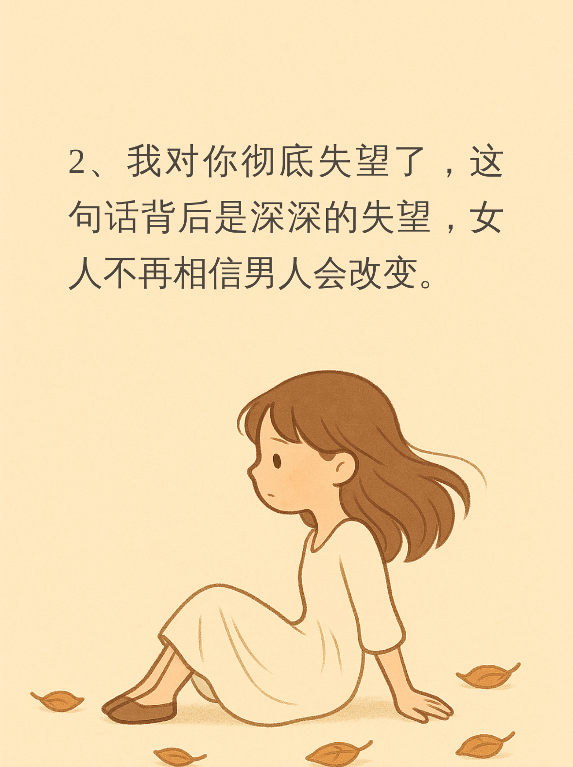 它不是随便说说的,而是女人在长期忍耐后最后的警告