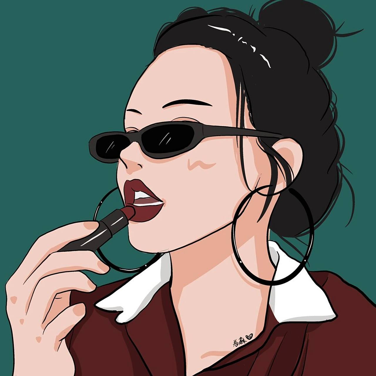 搬运临摹请注明出处 #纯野妆# #笔记灵感#    #手绘头像#    #插画