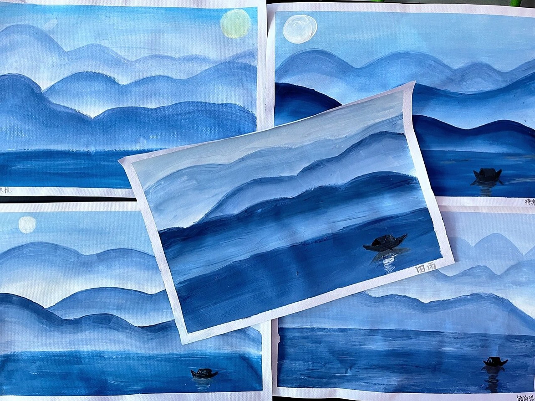 水粉|烟雨行舟 一张画学会渐变技巧(附过程) 今天给大家带来一副我