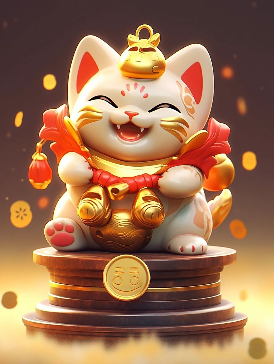 卡通壁纸,招财猫八方来财 可爱的招财猫招财招福,换个壁纸求个好寓意