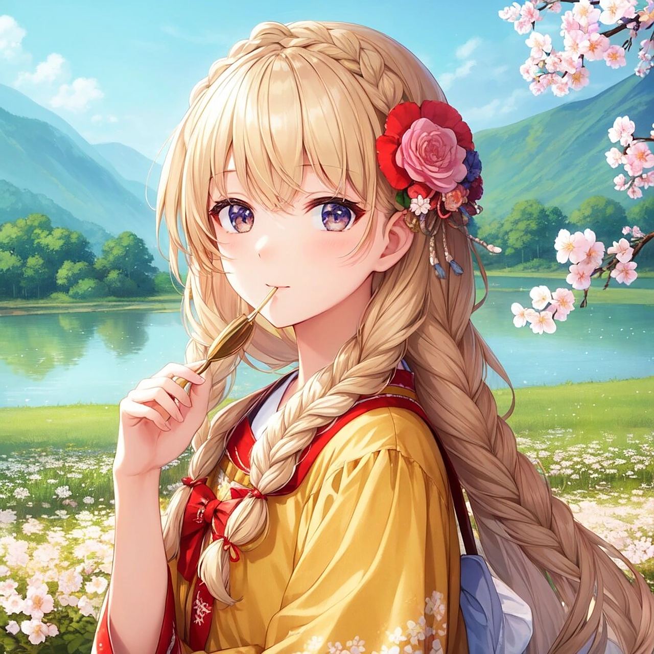 ai 绘画 | 二次元 森系女 灯灯灯等 你们要的双马尾少女来啦!