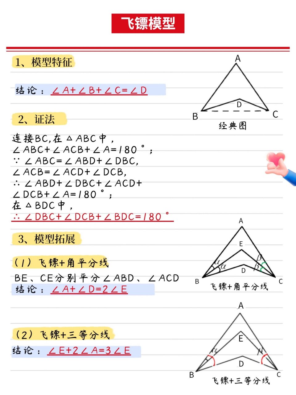 飞镖模型公式角A图片